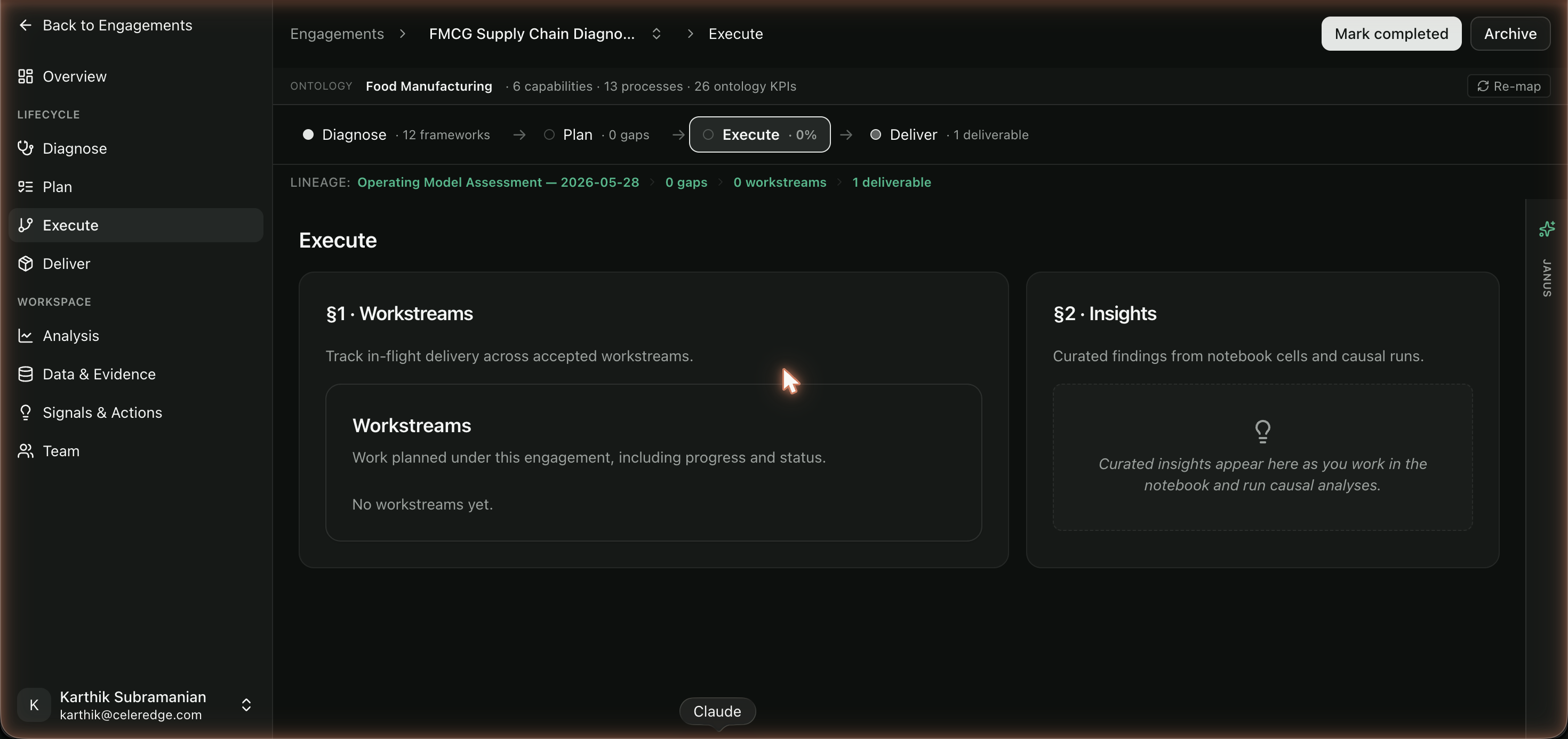 Execute — workstreams